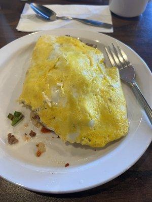 Simple delicious omelette with locally sourced ingredients