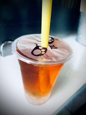 Plum oolong tea with crystal boba