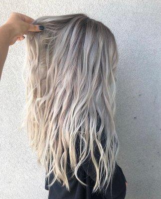 icy blonde beachy waves