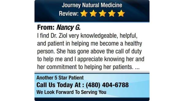 Dy Judy Ziol Journey Natural Medicine 845 E Warner Rd Bldg E, Ste 105, Chandler, AZ 85225 (480) 404-6788