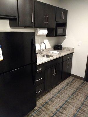 Kitchenette, equiped for extended stay.