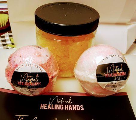 Bath salts and bath bombs