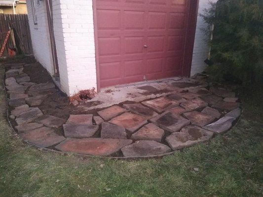 Flagstone installation