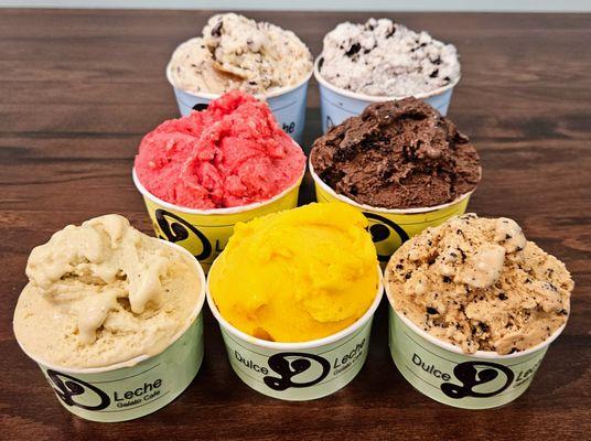 Gelato and sorbetto.  Over 20 flavors to choose from!