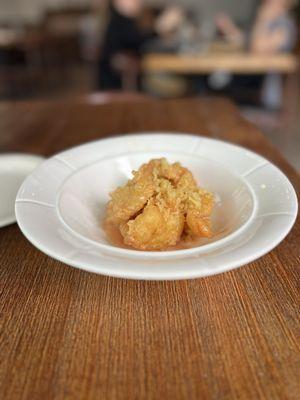 Creamy rock shrimp tempura