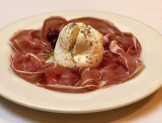 Prosciutto di Parma and burrata cheese