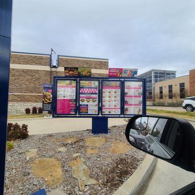 Drive through menu