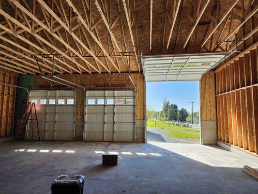 Doors that we installed on a customers shop in Graham, WA. Aligned the windows of the doors to ensure that house looked great from the road.