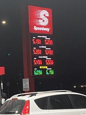 Not a bad price for Gasoline though Diesel is still at absurd price levels