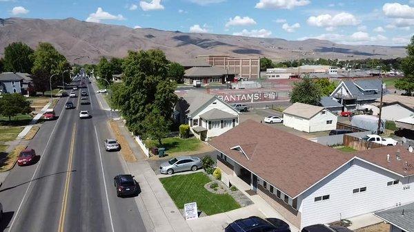 Our building is on the right looking north towards downtown Clarkston.