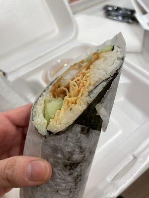 Sushi burrito- shrimp tempura