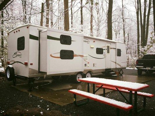 2008 KZ Spree purchased from Stoltzfus in 12/2015 - pictured at Lake In Wood Campground