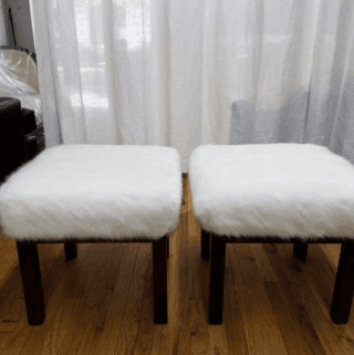 Faux Fur Ottoman