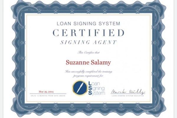 Loan Signing System Notary Signing Agent Certification