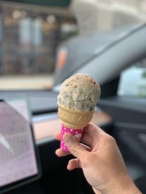 Single scoop cookie dough flavor with cone