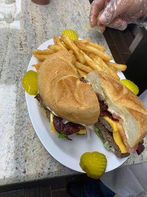 BLT with sausage and fries