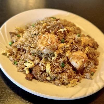 (L) House Fried Rice (Shrimp, Beef & Chicken)