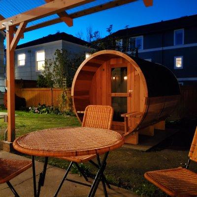 Cool off after the sauna in our beautiful gazebo.