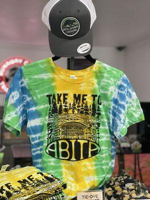 Take Me To Abita Tie-Dye T-Shirt. Abita Springs Trucker Cap.