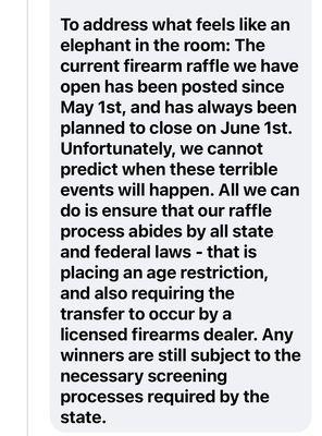 Putting an AR-15 into the community for a raffle. WHY!!! For the MONEY, they say. They do it for the greed of money. #murica