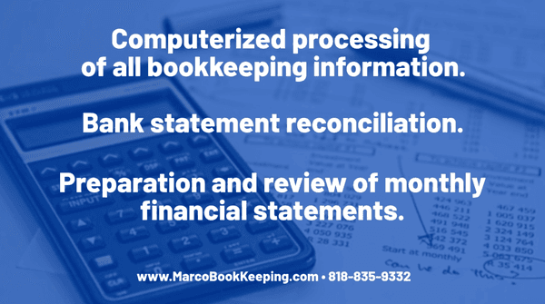 Computerized processing of all bookkeeping information.
 Bank statement reconciliation.
 https://youtu.be/yATVj4C3YjI