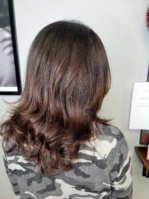 Root Touch Up & Blowout by Evon