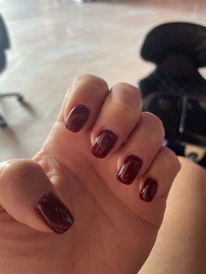 Gel manicure (done about a week ago, came back for a pedi)