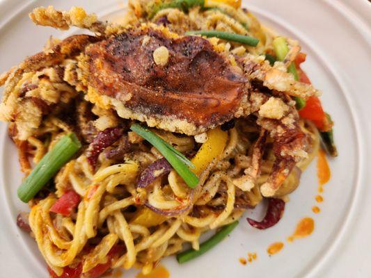 Soft shell crab noodle