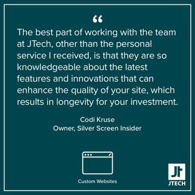 Custom websites testimonial