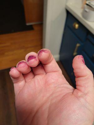 Nail dip left on my fingers.