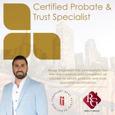 I am thrilled to share that I am now a Certified Probate and Trust Specialist! Feel free to reach out if you have any questions.