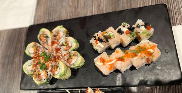 Amami Sushi roll and Romeo and Juliet Roll