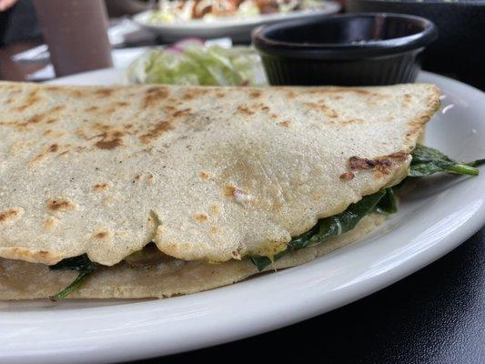 Empanada verde mole with spinach and mushrooms