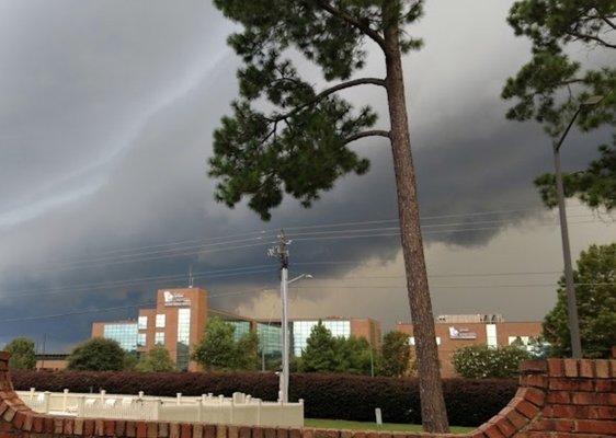 Storm brewing outside hospital