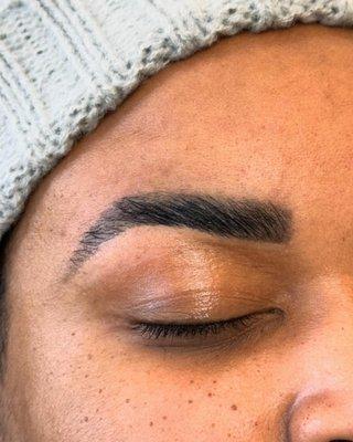 Brow laminated and tinted