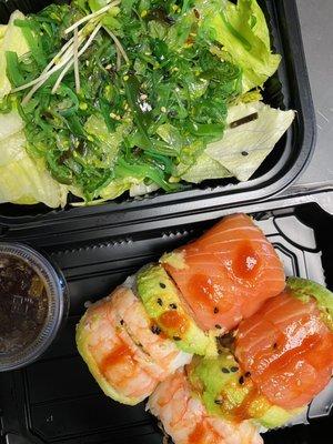 F9. House Roll & 3. Seaweed Salad