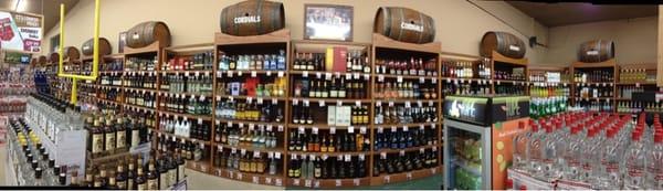 Panorama of the liquor wall!