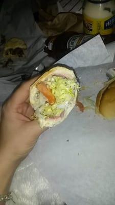 This was their Italian sub. Not only was there no cheese, but it was all lettuce! Didn't even remake it or apologize when I call