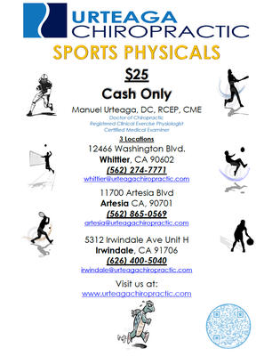 Sports Physicals available.  On-Site physicals available for teams and organizations.  Call for details!!