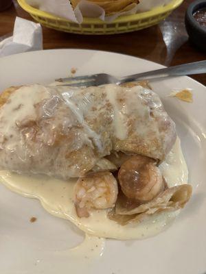 The shrimp chimichanga that was supposed to be shredded chicken