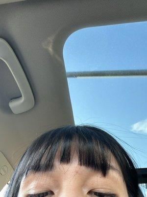 uneven bangs