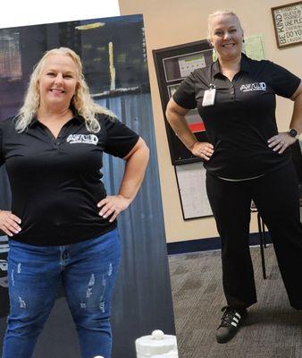 Christine lost 22 pounds in just 8 weeks, training with EMS only 2x a week for 20 minutes, combined with a balanced diet.
 Personal trainer