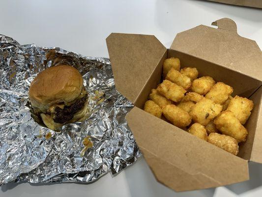 Cheeseburger and tater tots