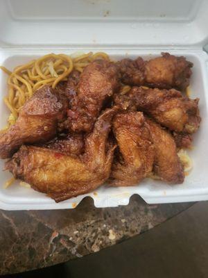 Garlic Wings & Lo Mein