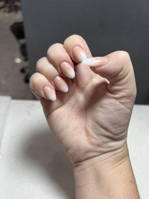 Ombré nails with almond shape