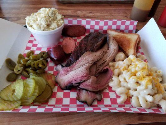 Three Meat: Brisket, Pork Ribs, Hot Links!