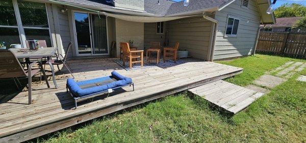 The old deck that was repaired