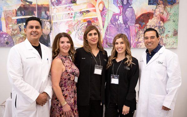 From left to right: Gabriel Zapata Pa, Melissa Manriques NP, Ines Nevarez NP, Clarissa Alvarado NP, Carlos Paz MD, PhD