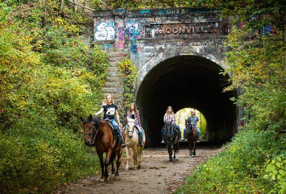 Take a guided horseback ride to the Moonville Tunnel.