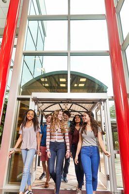 The Tampa Prep campus is across the Hillsborough River from downtown Tampa.